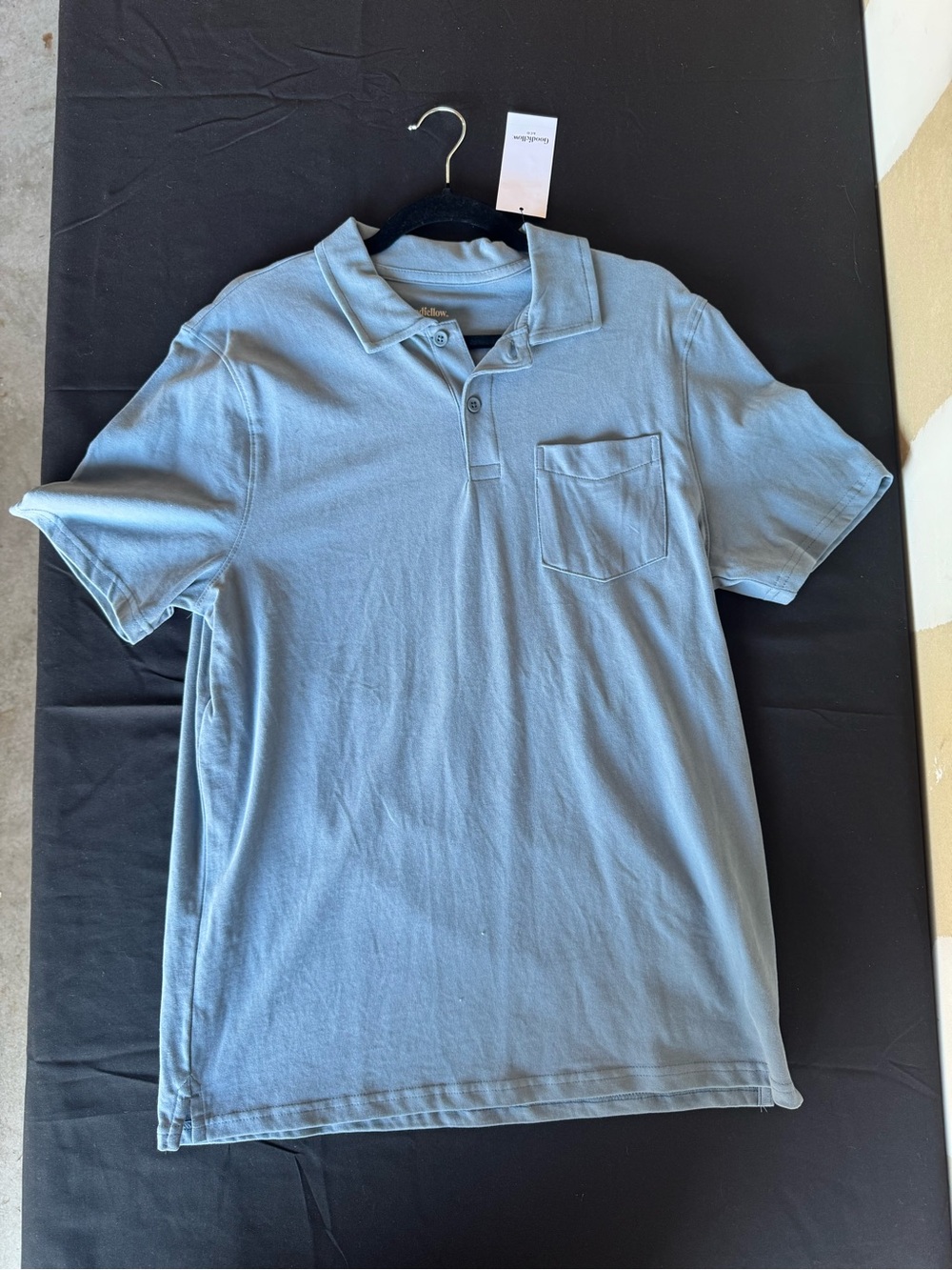 NWT Goodfellow & Co Men's Short Sleeve Vintage Pocket Polo Shirt Slate Blue
